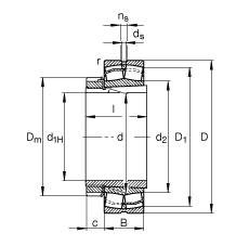 {ĝLS 22316-E1-K-T41A + H2316,  DIN 635-2 ˜ʵҪߴ, F׺;o