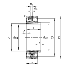 {ĝLS 22334-K-MB + AH2334G,  DIN 635-2 ˜ʵҪߴ, F׺ж